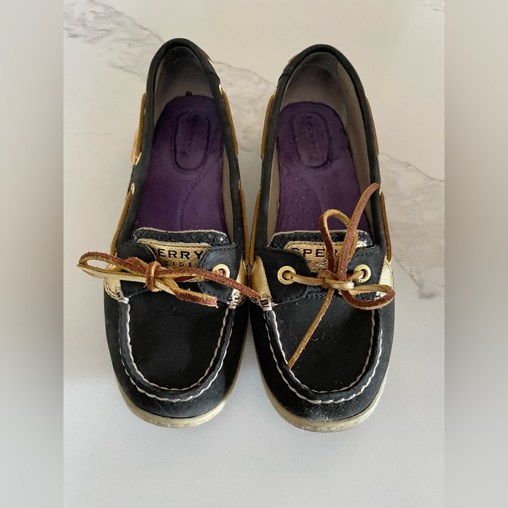 SPERRY TOP-SIDER Angelfish Black and Gold women’s size 5.5